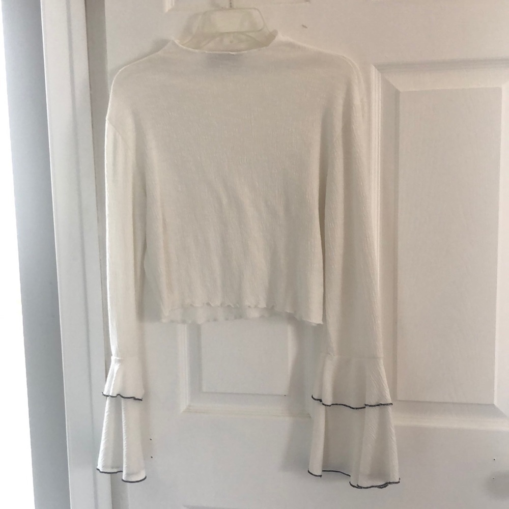 Long sleeve white shirt with bell sleeves